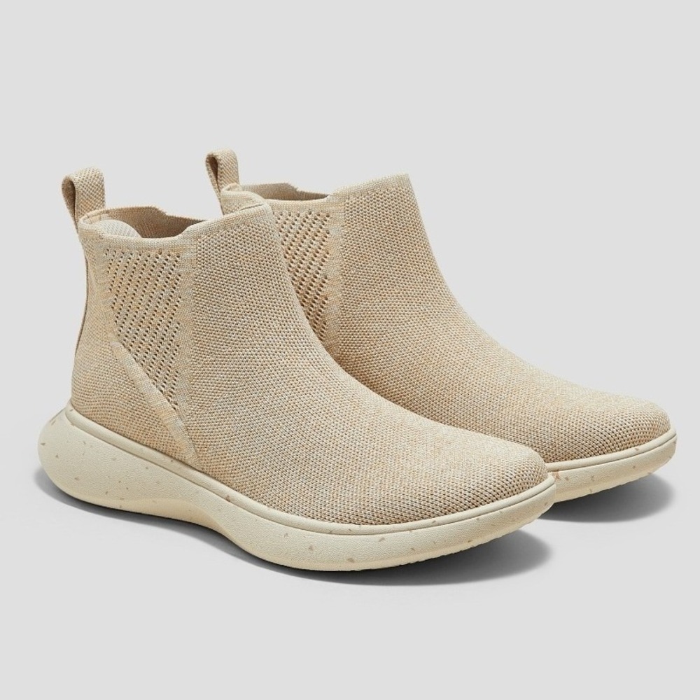 Vivaia Women 39 US 8/8.5 Knit Slip-On Round Toe Urban Boots Sand Tan Waterproof